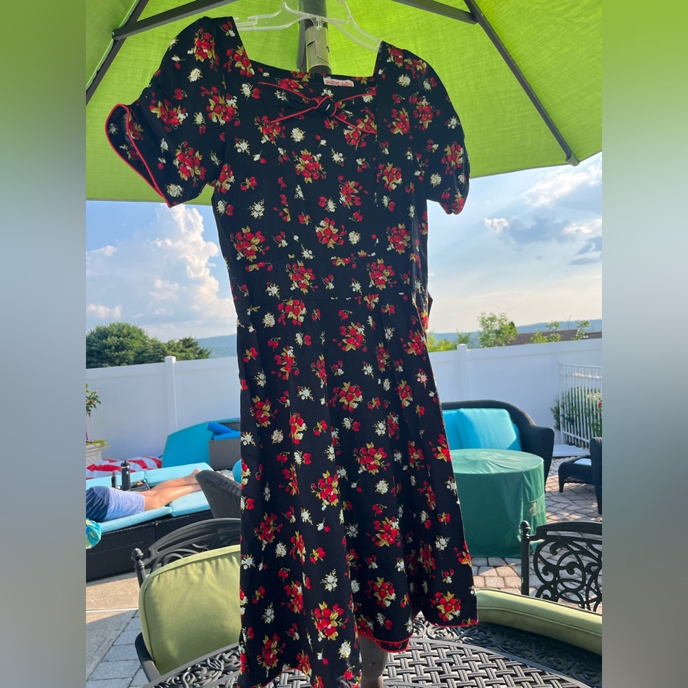 Floral Black Dress